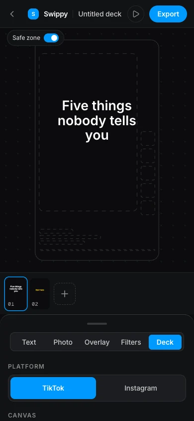 Swippy running on a phone